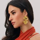 Abstract Textured Metal Earrings - Unique Modern Design for Casual and Formal Wear, Lightweight Statement Jewelry 0