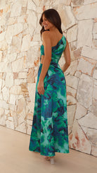 Calia Women's Maxi Dress | Asymmetrical Neckline, High Leg Split 1