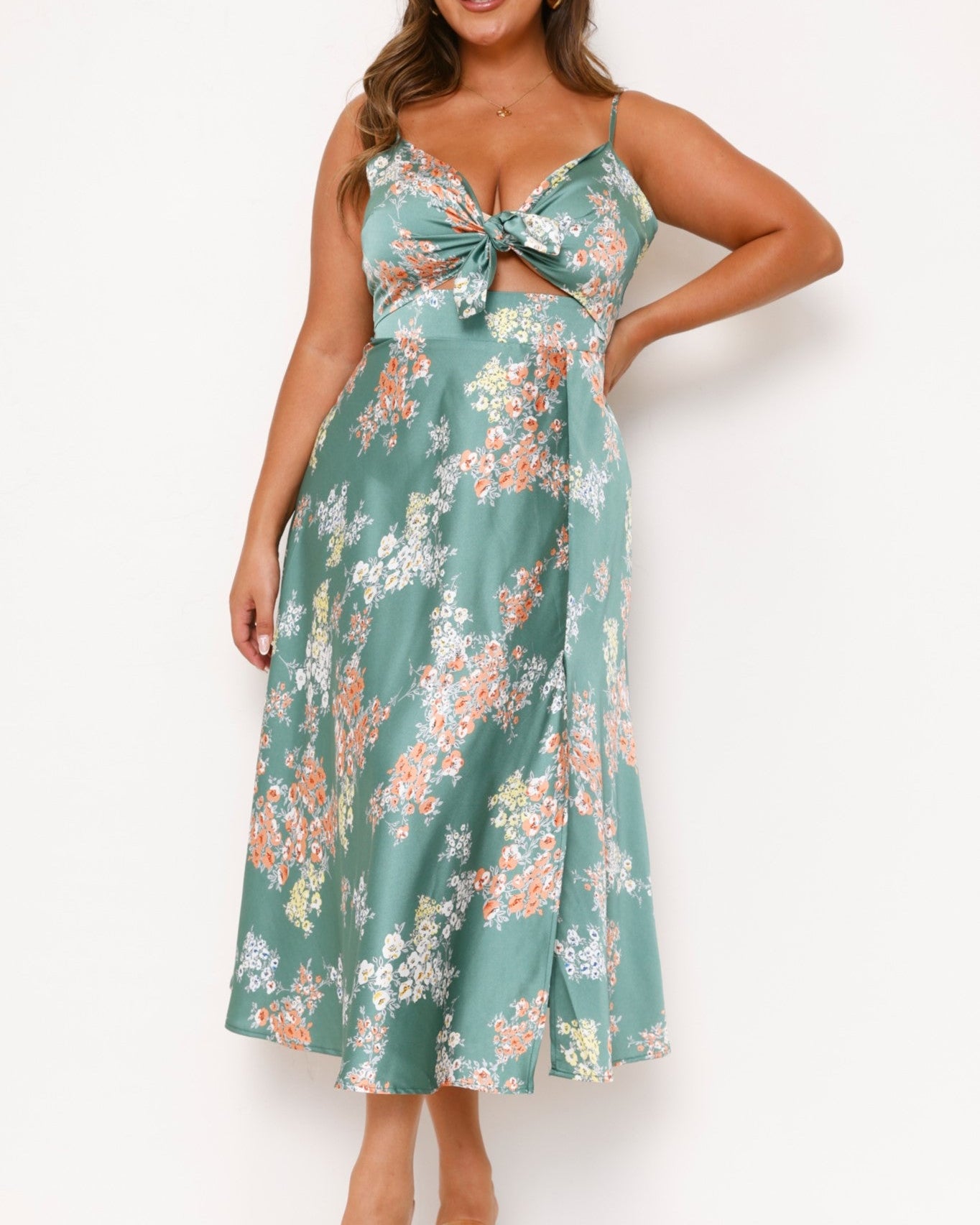 Daisy Women's Midi Dress | Floral Print, Adjustable Straps, Summer Dresses 1