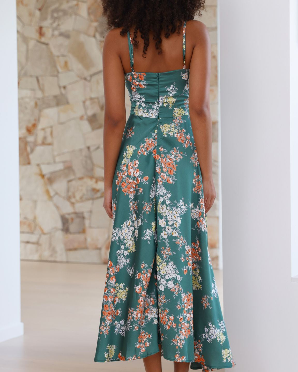 Daisy Women's Midi Dress | Floral Print, Adjustable Straps, Summer Dresses 3