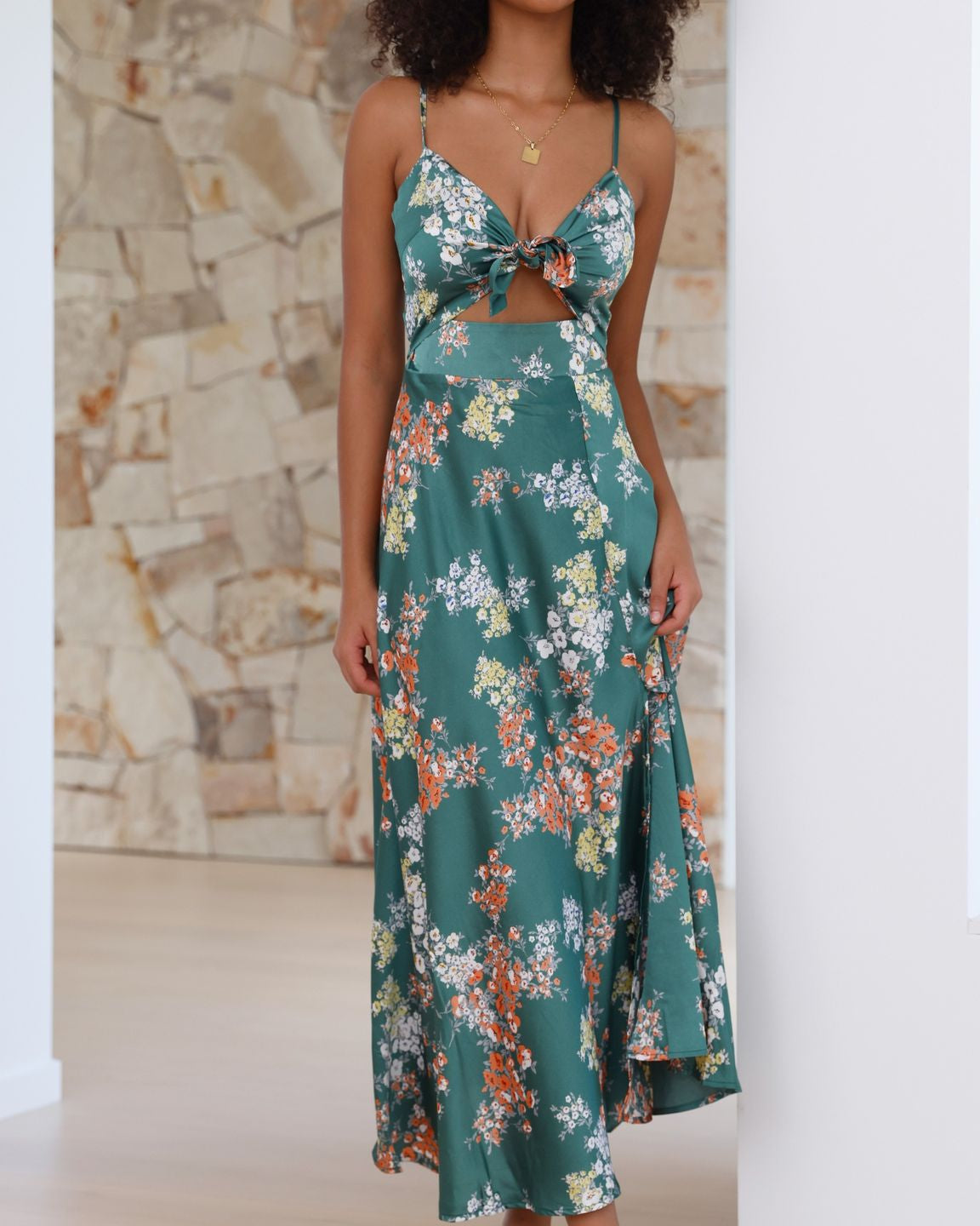 Daisy Women's Midi Dress | Floral Print, Adjustable Straps, Summer Dresses 4