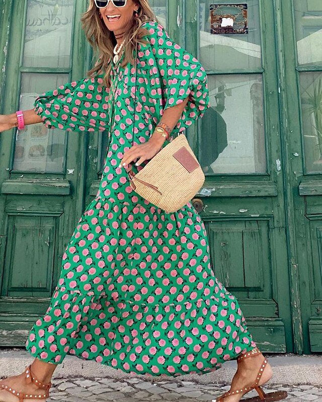 Elegant Long Sleeve Maxi Dress in White – Flattering Flowing Silhouette for Effortless Style 2