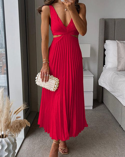 Elegant Pleated Satin Midi Dress in White – Flattering Long Sleeve Design for Versatile Style 3