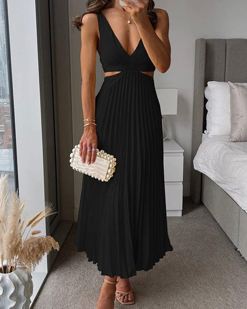 Elegant Pleated Satin Midi Dress in White – Flattering Long Sleeve Design for Versatile Style 6