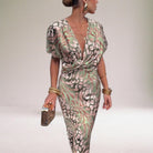 Elegant White Maxi Dress for Women with Twisted V-Neck – Flowy Long Sleeve Design 1