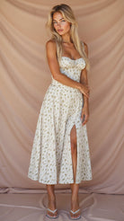 Elegant Women's Midi Dress with Corset Top – Flowy Summer Cocktail Dress for Wedding Guests and Formal Occasions 8