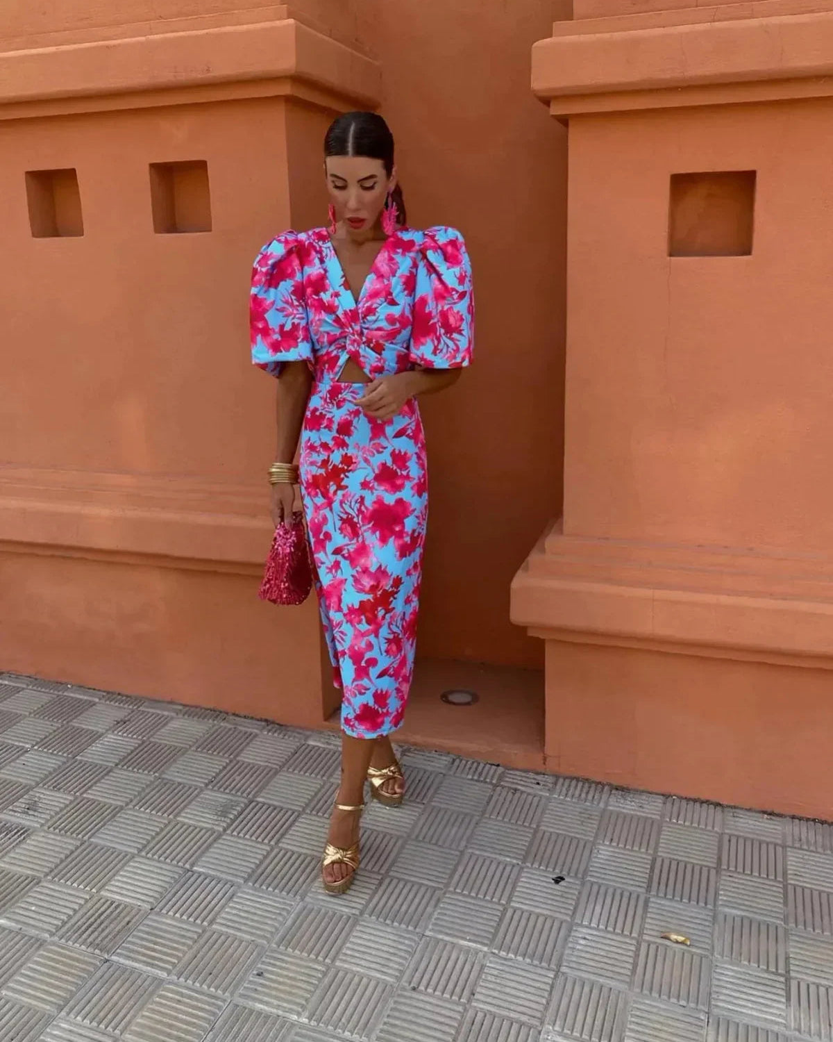 Elegant Women's Puff Sleeve Printed Summer Dress for Everyday Wear and Special Occasions 5