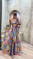 One-Shoulder Floral Summer Dress for Women – Flowing and Stylish Design for Elegant Events 2