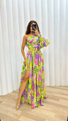 One-Shoulder Floral Summer Dress for Women – Flowing and Stylish Design for Elegant Events 3