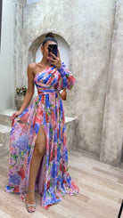 One-Shoulder Floral Summer Dress for Women – Flowing and Stylish Design for Elegant Events 6