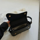 Stylish Black Shoulder Bag for Women in Vintage-Inspired PU Leather with Structured Flap Closure – 16x25x6cm 4