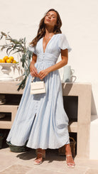 Women's Summer Maxi Dress - Lightweight, Stylish Puff Sleeve Design 0