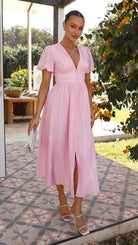 Women's Summer Maxi Dress - Lightweight, Stylish Puff Sleeve Design 1