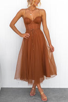 Women's Summer Midi Dress - Lightweight Corset & Tulle Skirt for Elegance 10