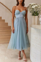 Women's Summer Midi Dress - Lightweight Corset & Tulle Skirt for Elegance 9