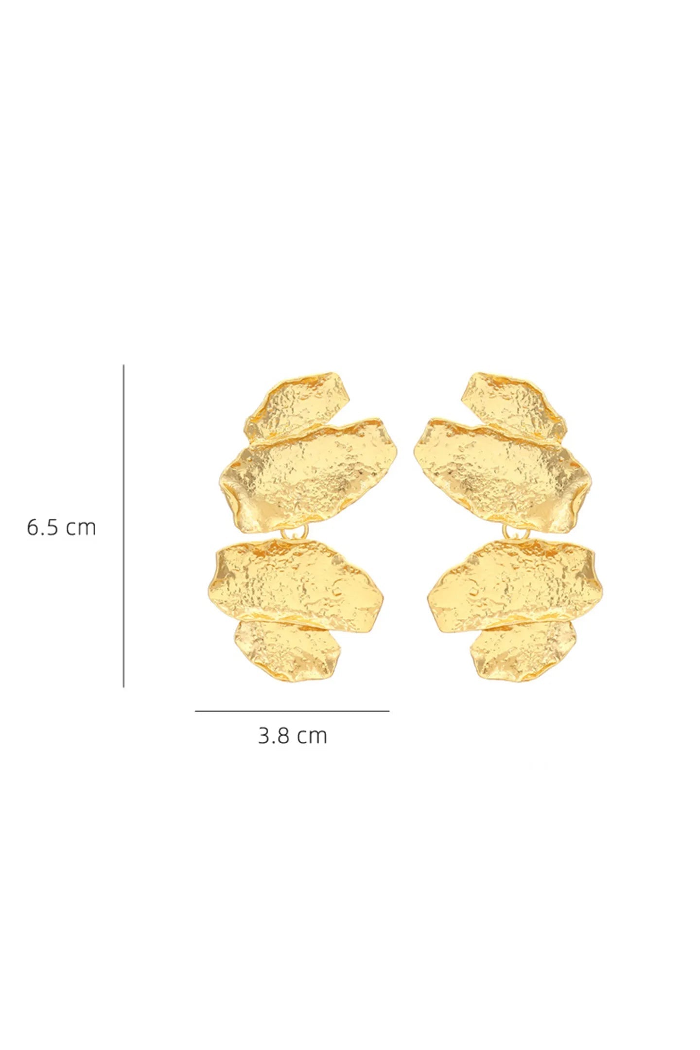 Abstract Textured Metal Earrings - Unique Modern Design for Casual and Formal Wear, Lightweight Statement Jewelry 2