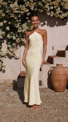 Clara Women's Maxi Dress | 100% Polyester, Halter Neckline 6