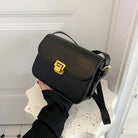 Elegant Black Leather Crossbody Bag for Women – Stylish Square Design with Adjustable Strap 0