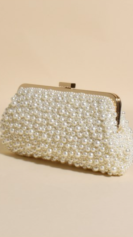 Elegant Faux Pearl Clutch Bag with Removable Chain Strap – Spacious Evening Bag for Special Occasions 3