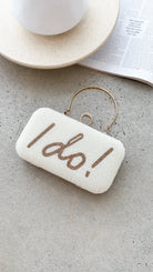 Elegant Gold Clutch Bag with Diamante 'I Do' Design and Removable Chain Strap – Perfect Clutch Purse for Weddings and Special Occasions 3