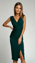 Elegant Plisse Evening Dress – Figure-Hugging Fit, Perfect for Semi-Formal Events and Black Formal Occasions 0