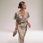 Elegant White Maxi Dress for Women with Twisted V-Neck – Flowy Long Sleeve Design 2