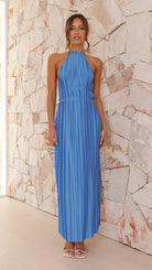 Faye Women's Maxi Dress | Crinkle Polyester, Adjustable Neck Tie 6