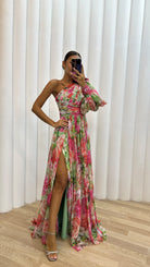 One-Shoulder Floral Summer Dress for Women – Flowing and Stylish Design for Elegant Events 4