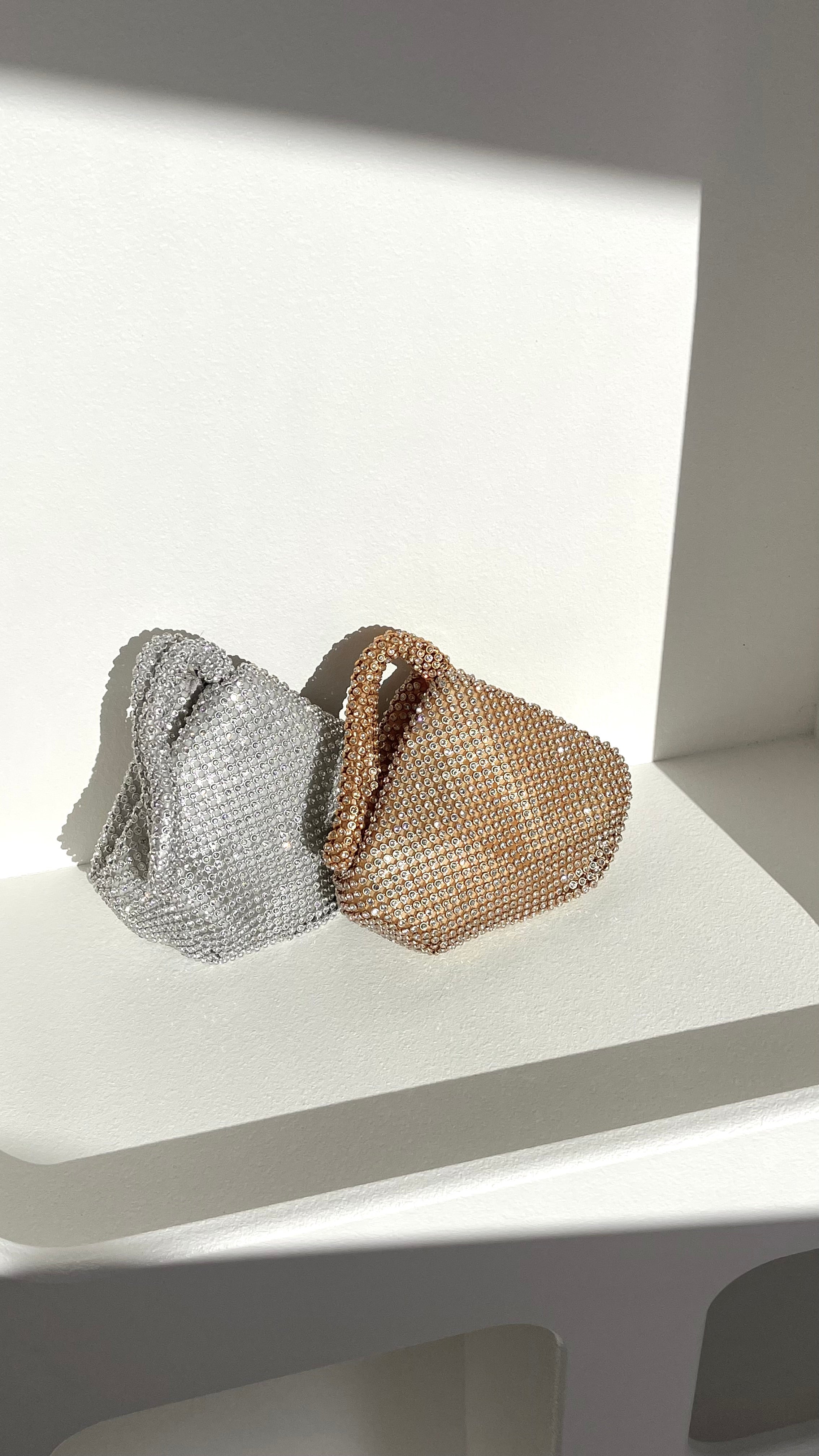 Small Silver Evening Handbag, Triangular Diamante Clutch Purse with Magnetic Closure – Elegant Evening Bag 6