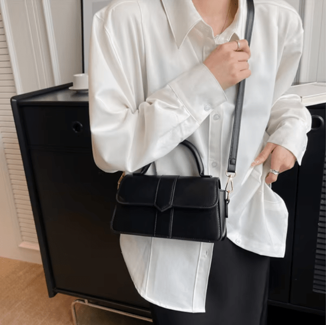 Vintage Shoulder Bag in PU Leather with Adjustable Strap – Compact Retro Handbag for Everyday Use 2