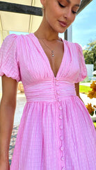 Women's Summer Maxi Dress - Lightweight, Stylish Puff Sleeve Design 5